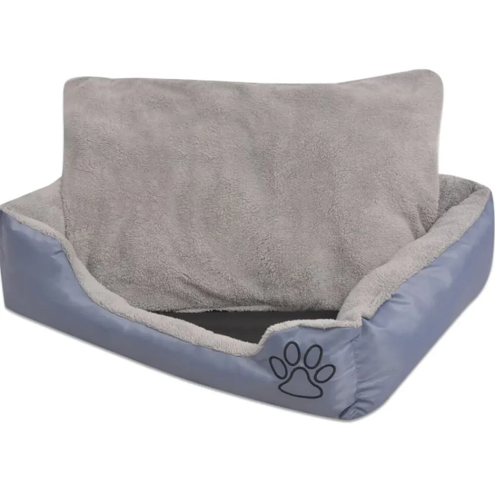 vidaXL Cama para perro con cojín acolchado talla S Gris Online