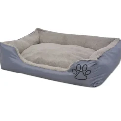 vidaXL Cama para perro con cojín acolchado talla S Gris Online