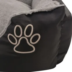 vidaXL Cama para perro con cojín acolchado talla S negra Negro Sale