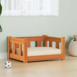 vidaXL Cama para perro con almacenamiento Marrón cera 55 x 45 x 28 cm Marr&oacute;n cera Clearance