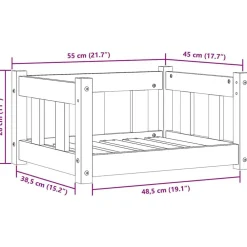 vidaXL Cama para perro con almacenamiento Marrón cera 55 x 45 x 28 cm Marrón cera Clearance