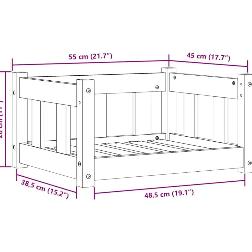 vidaXL Cama para perro con almacenamiento Marrón cera 55 x 45 x 28 cm Marrón cera Clearance