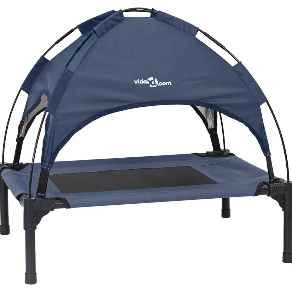 vidaXL Cama para perro Manual 62 x 48 x 61 cm Acero Azul marino