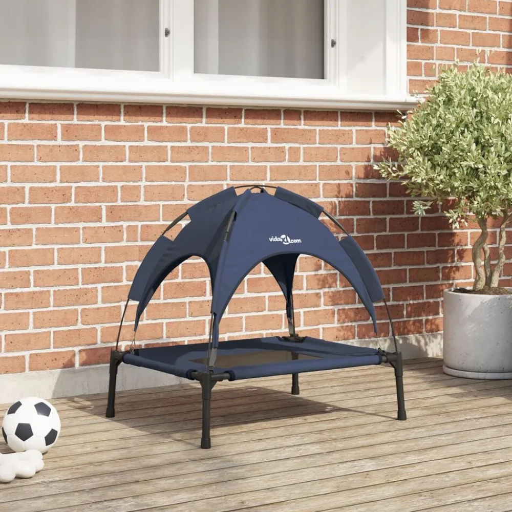 vidaXL Cama para perro Manual 62 x 48 x 61 cm Acero Azul marino