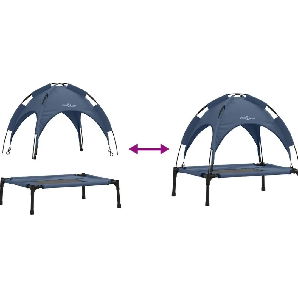 vidaXL Cama para perro Manual 62 x 48 x 61 cm Acero Azul marino