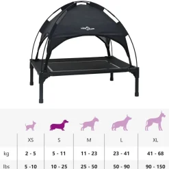 vidaXL Cama para perro Manual 63 x 49,5 x 60 cm Acero Negro New