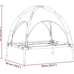 vidaXL Productos Para Mascotas-Cama para perro Manual 62 x 48 x 61 cm Acero
