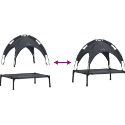 vidaXL Cama para perro Manual 62 x 48 x 61 cm Acero Negro Discount