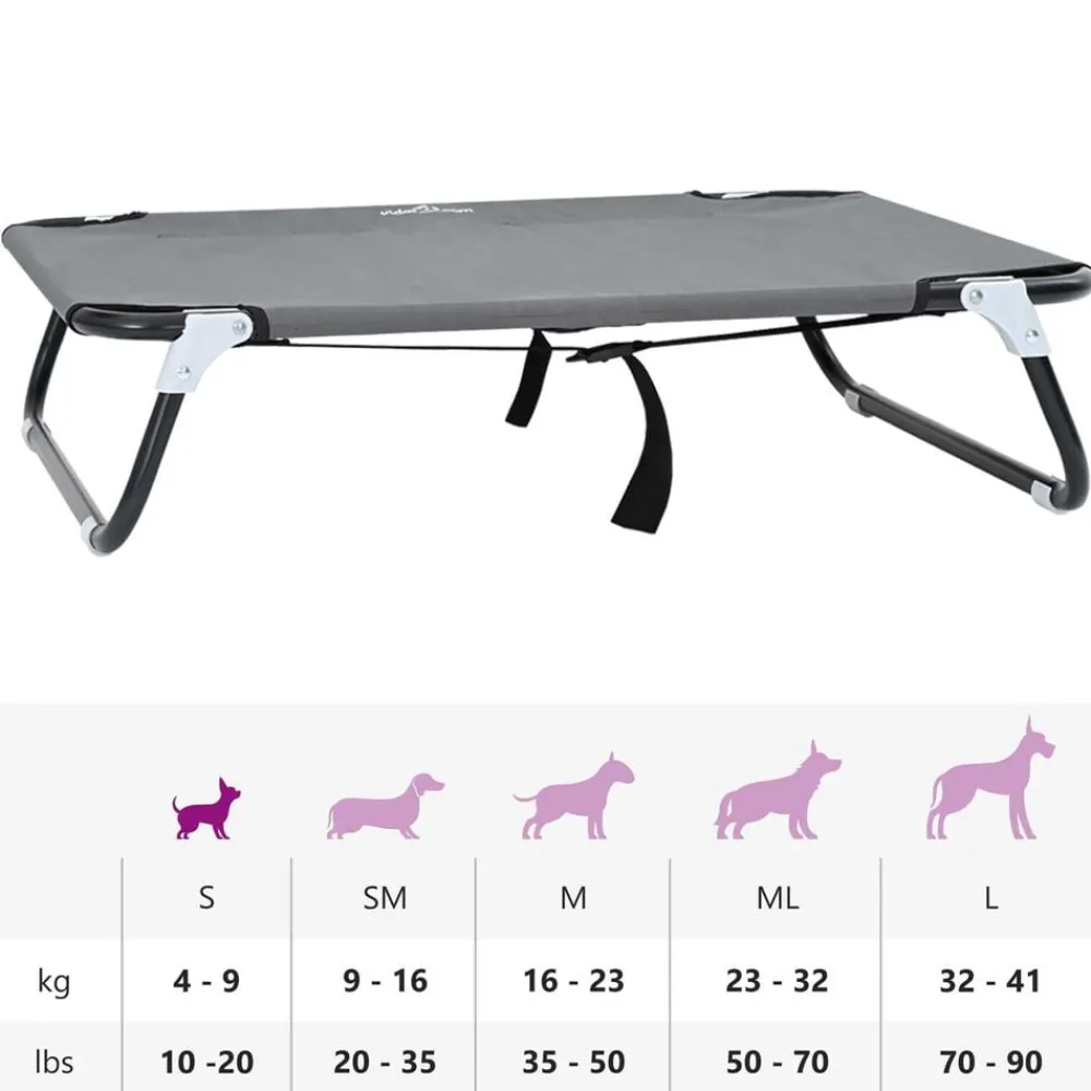 vidaXL Productos Para Mascotas-Cama para perro Manual 70 x 46 x 18 cm Acero