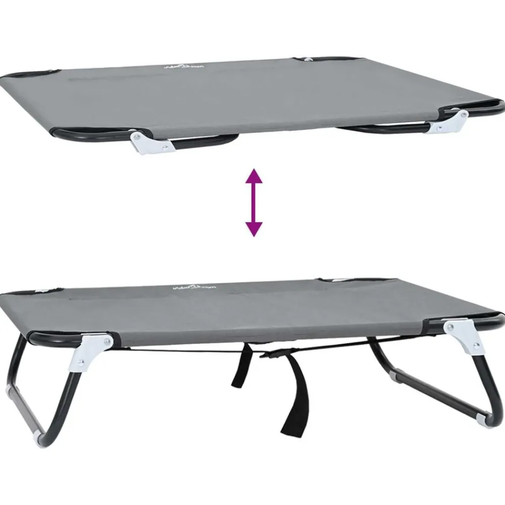 vidaXL Productos Para Mascotas-Cama para perro Manual 80 x 55 x 18 cm Acero