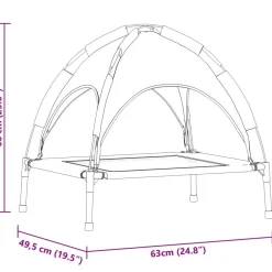 vidaXL Cama para perro Manual Marrón 63 x 49,5 x 60 cm Acero Marr&oacute;n