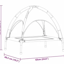 vidaXL Productos Para Mascotas-Cama para perro Manual 63 x 49,5 x 60 cm Acero