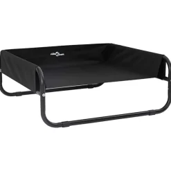 vidaXL Cama para perro Manual 75 x 75 x 30 cm Acero Negro Hot
