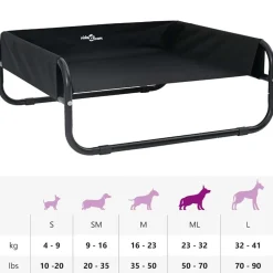 vidaXL Cama para perro Manual 75 x 75 x 30 cm Acero Negro Hot