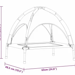vidaXL Productos Para Mascotas-Cama para perro Manual 63 x 49,5 x 60 cm Acero