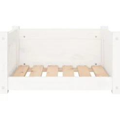 vidaXL Productos Para Mascotas-Cama para perros blanca 55,5x45,5x28 cm madera maciza de pino