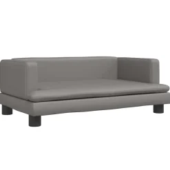 vidaXL Cama para perros de cuero sintético 80x45x30 cm Gris Hot