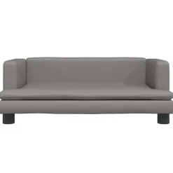 vidaXL Cama para perros de cuero sintético 80x45x30 cm Gris Hot