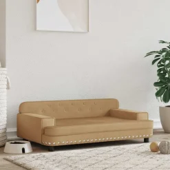 vidaXL Cama para perros de terciopelo marrón 90x53x30 cm Marr&oacute;n Sale