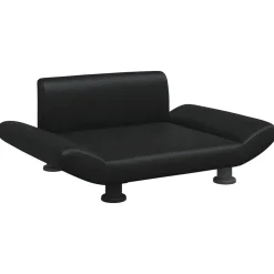 vidaXL Productos Para Mascotas-Cama para perros de cuero sintético negra 70x45x28 cm