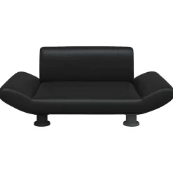 vidaXL Productos Para Mascotas-Cama para perros de cuero sintético negra 70x45x28 cm