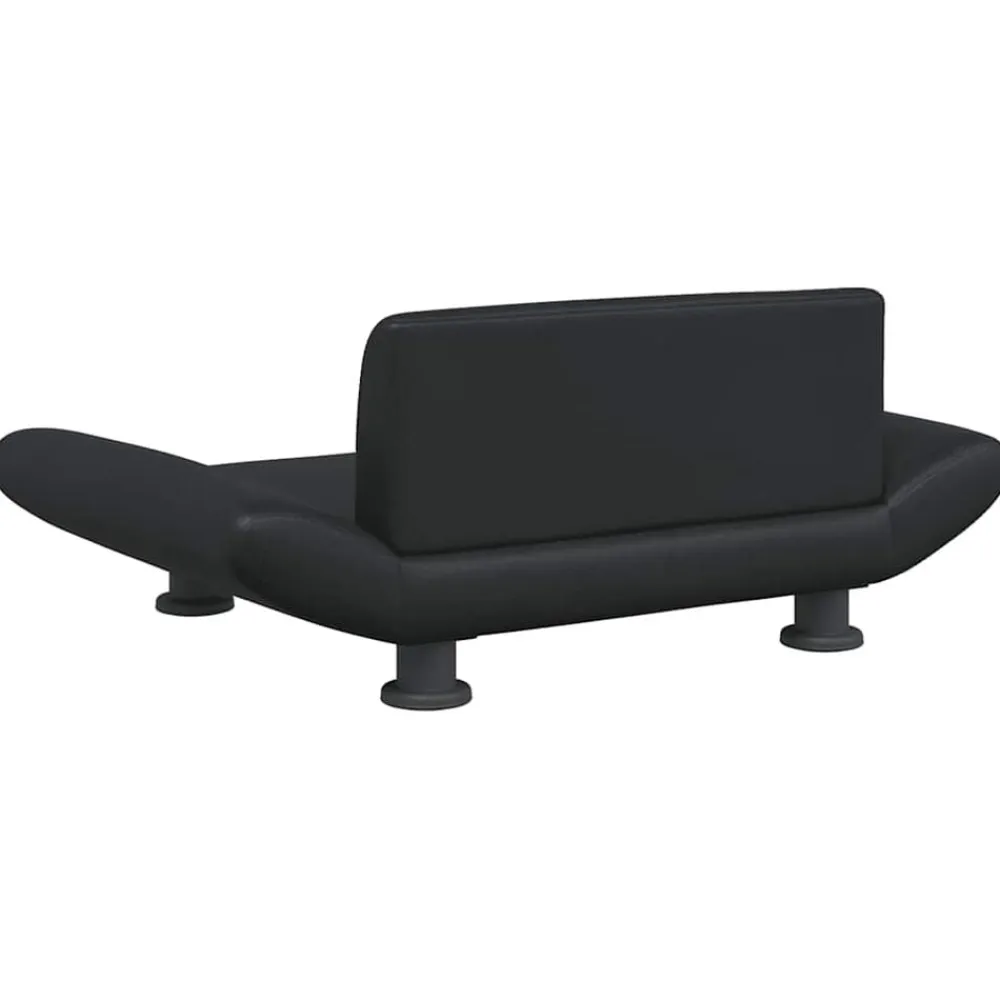 vidaXL Productos Para Mascotas-Cama para perros de cuero sintético negra 70x45x28 cm