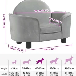 vidaXL Productos Para Mascotas-Cama para perros de terciopelo 66x40x45 cm