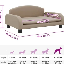 vidaXL Productos Para Mascotas-Cama para perros de cuero sintético color 70x45x30 cm