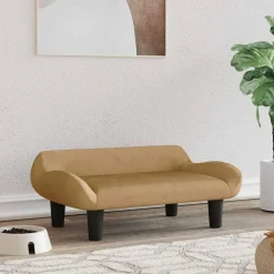 vidaXL Productos Para Mascotas-Cama para perros de terciopelo marrón 70x40x24 cm