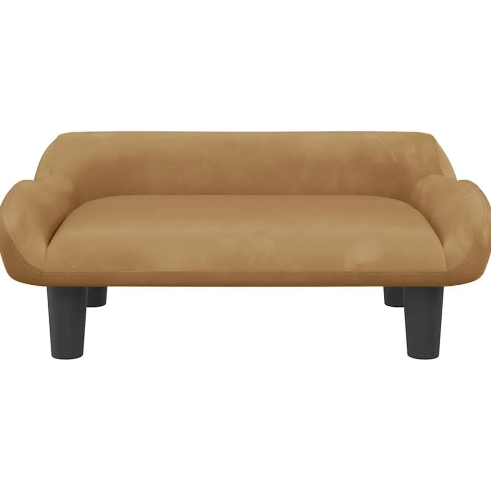 vidaXL Productos Para Mascotas-Cama para perros de terciopelo marrón 70x40x24 cm