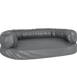 vidaXL Cama para perros de espuma cuero sintético 75x53 cm Gris Discount