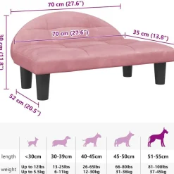 vidaXL Productos Para Mascotas-Cama para perros de terciopelo 70x52x30 cm