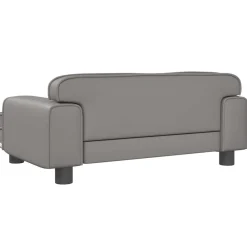 vidaXL Cama para perros de cuero sintético 70x45x30 cm Gris Discount
