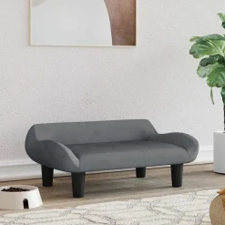 vidaXL Cama para perros de terciopelo 70x40x24 cm Gris oscuro Best