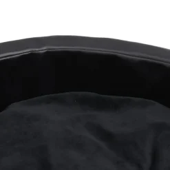 vidaXL Cama para perros felpa y cuero sintético negra 69x59x19 cm Negro Outlet
