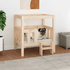 vidaXL Productos Para Mascotas-Cama para perros madera maciza de pino 65,5x50,5x70 cm