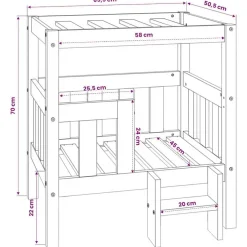 vidaXL Productos Para Mascotas-Cama para perros madera maciza de pino 65,5x50,5x70 cm
