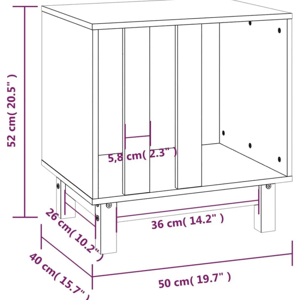 vidaXL Cama para perros madera maciza pino marrón miel 50x40x52 cm Marrón miel Sale