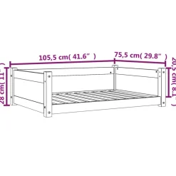 vidaXL Productos Para Mascotas-Cama para perros madera de pino marrón cera 105,5x75,5x28 cm
