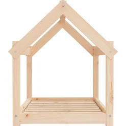 vidaXL Cama para perros madera maciza de pino 81x60x70 cm Natural Online