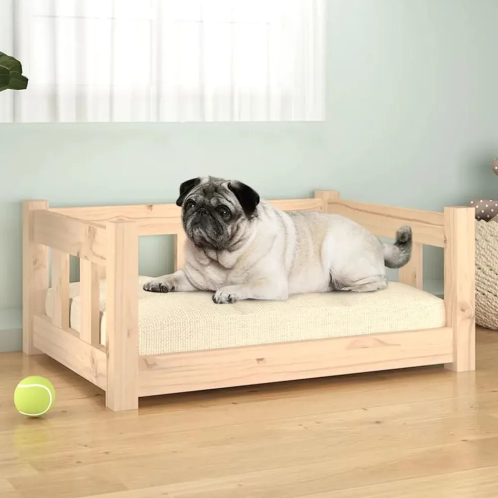 vidaXL Productos Para Mascotas-Cama para perros madera maciza de pino 65,5x50,5x28 cm