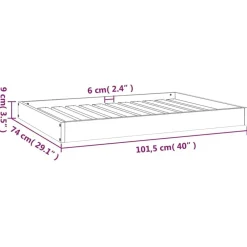 vidaXL Cama para perros madera maciza de pino 101,5x74x9 cm Natural Discount