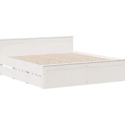 vidaXL Camas Y Accesorios-Cama sin colchón con cabecero madera de pino 200x200 cm
