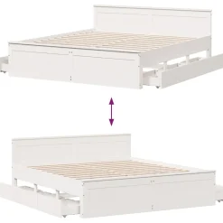 vidaXL Camas Y Accesorios-Cama sin colchón con cabecero madera de pino 200x200 cm