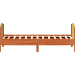 vidaXL Cama sin colchón madera maciza de pino marrón cera 100x200 cm Marr&oacute;n Clearance