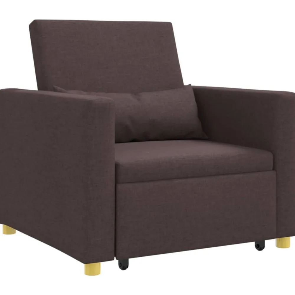 vidaXL Sillas-Cama Sofá Desplegable Individual Marrón oscuro 90 x 165 x 87 cm