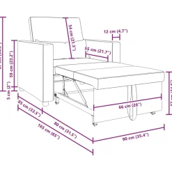vidaXL Sillas-Cama Sofá Desplegable Individual Marrón oscuro 90 x 165 x 87 cm