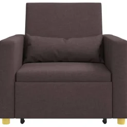 vidaXL Sillas-Cama Sofá Desplegable Individual Marrón oscuro 90 x 165 x 87 cm