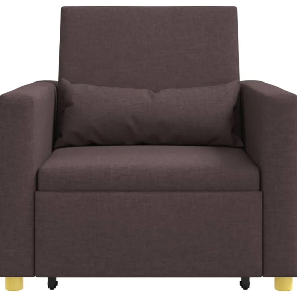 vidaXL Sillas-Cama Sofá Desplegable Individual Marrón oscuro 90 x 165 x 87 cm