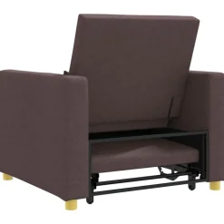 vidaXL Sillas-Cama Sofá Desplegable Individual Marrón oscuro 90 x 165 x 87 cm